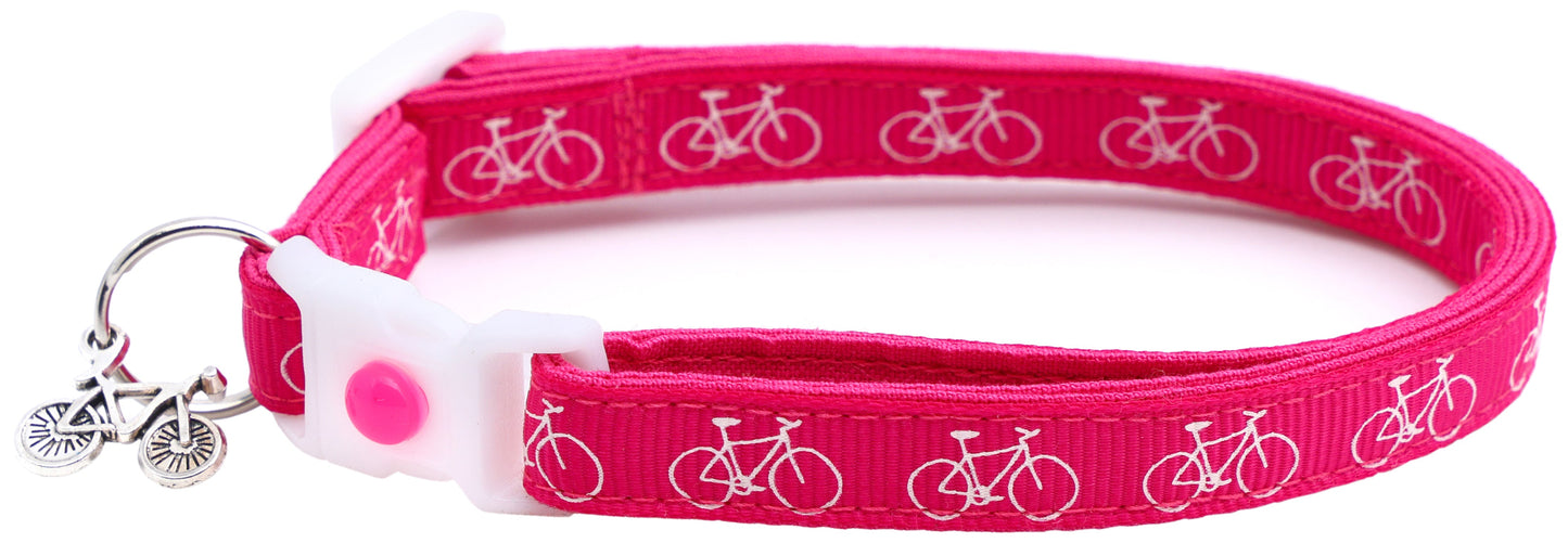 Bicycles on Pink Cat Collar