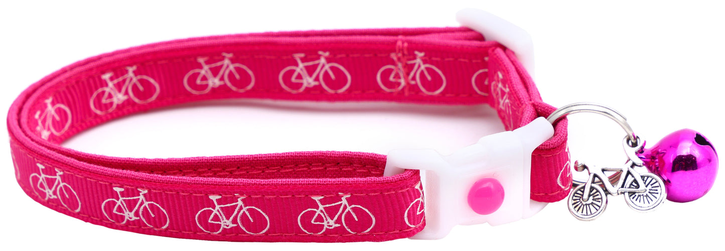 Bicycles on Pink Cat Collar
