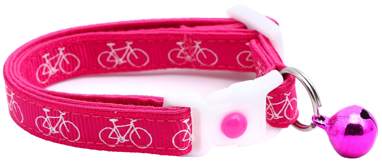 Bicycles on Pink Cat Collar