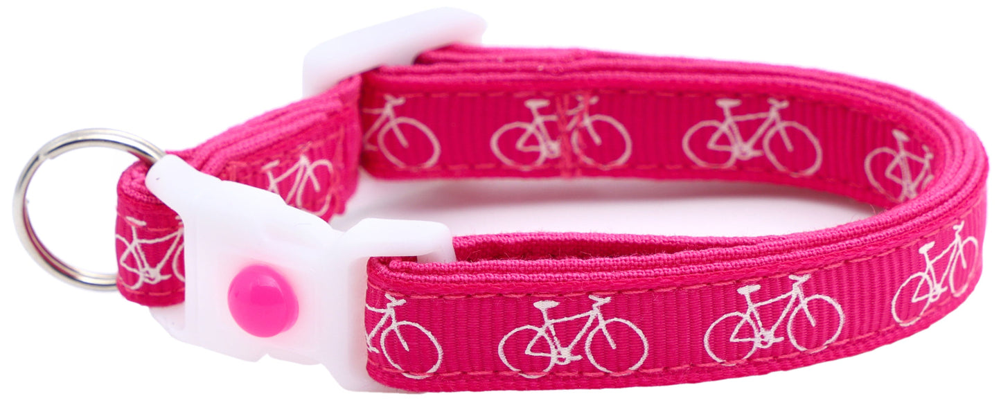 Bicycles on Pink Cat Collar