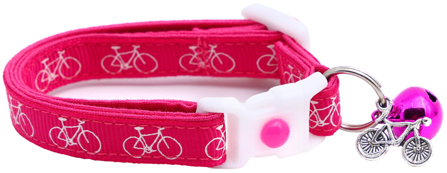 Bicycles on Pink Cat Collar